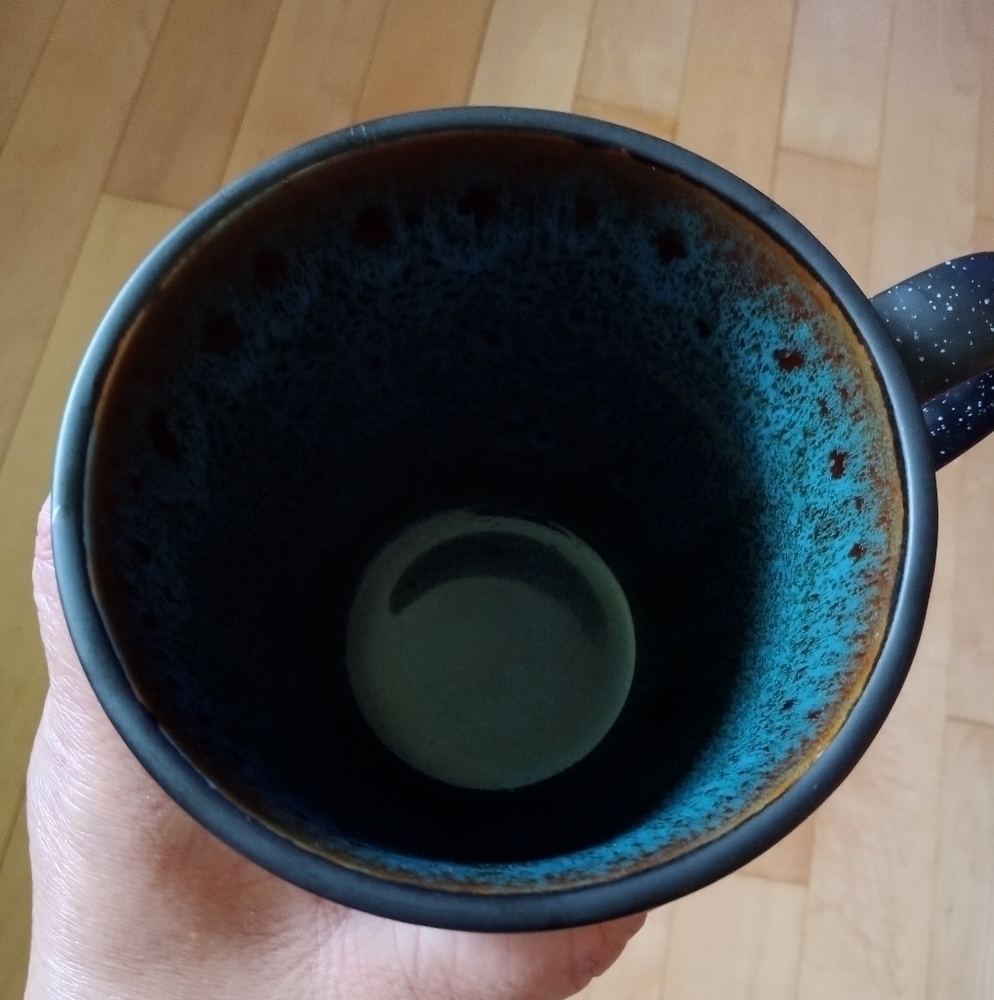 Black white speckled coffee cup - Picture 3 of 3